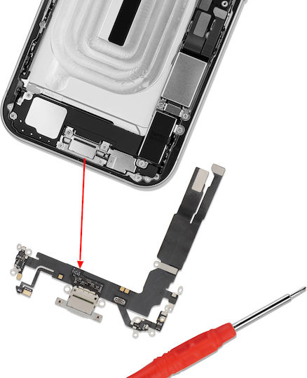 Clappio Conector De Încărcare Usb-c Iphone 17 Microfon Integrat Alb