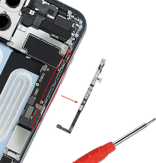 Clappio Ersatzkabel Für Lautstärke-Tasten Für iPhone 17 Schwarz