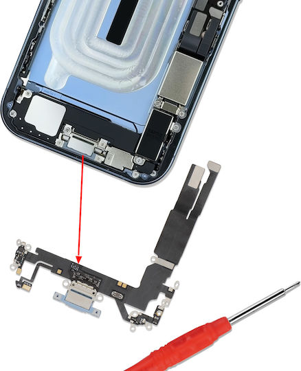 Clappio Conector De Încărcare Usb-C Iphone 17 Microfon Integrat Albastru Deschis
