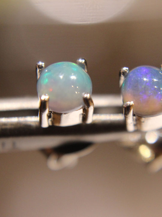 925 Beautiful Silver Elegant Delicate Earrings Natural Black Opals 4