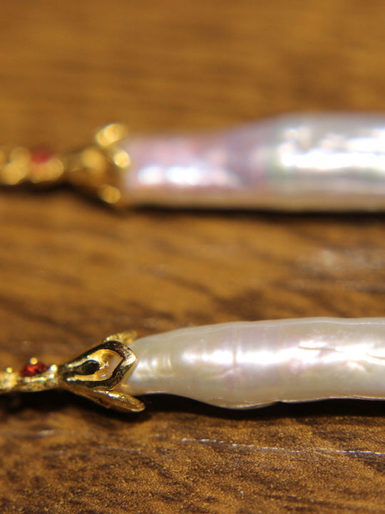 Delicate Hanging Earrings Natural Pearls Amethysts Silver 2