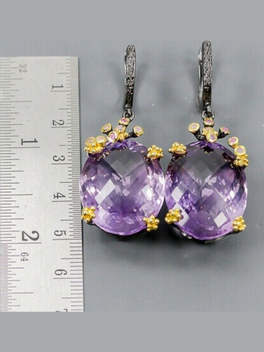 Artistic Amethyst Sapphire Earrings Certificate 3