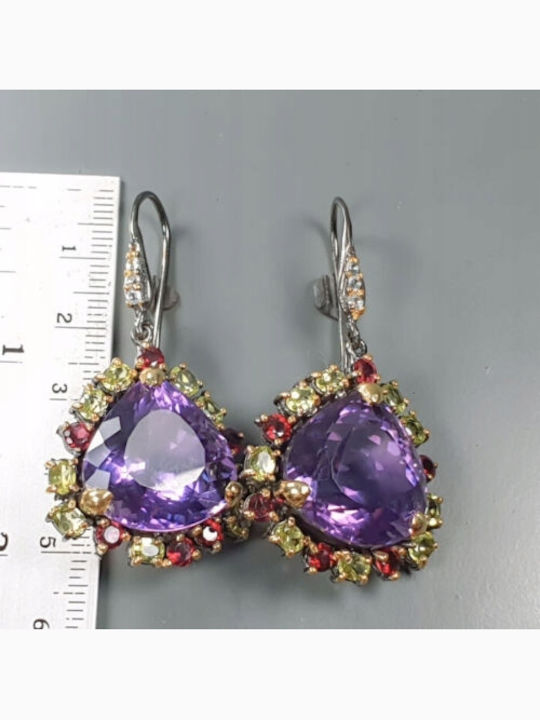 49ct Amethyst Topaz Earrings Certificate