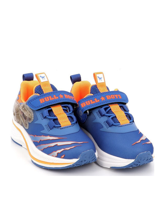 Rex Kids Sneakers with Hoop & Loop Closure & Lights Blue
