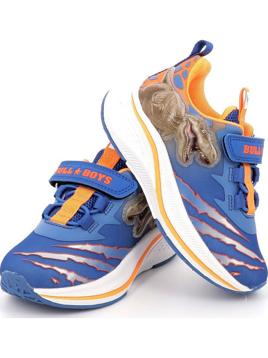 Rex Kids Sneakers with Hoop & Loop Closure & Lights Blue