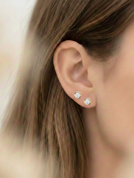 Polytimo Earrings Gold 14K with Stones