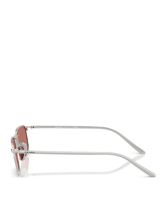Prada Unisex Sunglasses with Silver Metallic Frame and Silver Mirror Lens