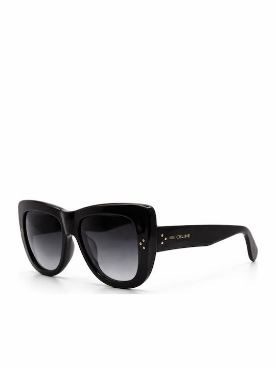 Celine Women's Sunglasses with Black Horn-Rimmed Frame and Black Gradient Lens CL40157U-01B