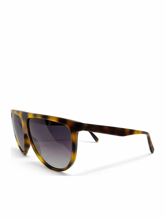 Celine Unisex Sunglasses with Brown Tartaruga Horn-Rimmed Frame and Purple Gradient Lenses CL40006I-53K