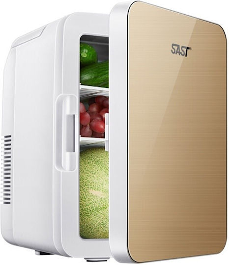 Alista Home Frigider Pentru Cosmetice 8lt Cu Raft Și Funcție De Încălzire Auriu 48W