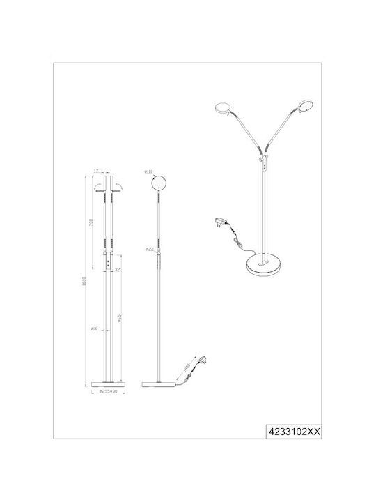 Trio Lighting Monza Φωτιστικό Δαπέδου Trio Lighting Monza Φωτιστικό Δαπέδου