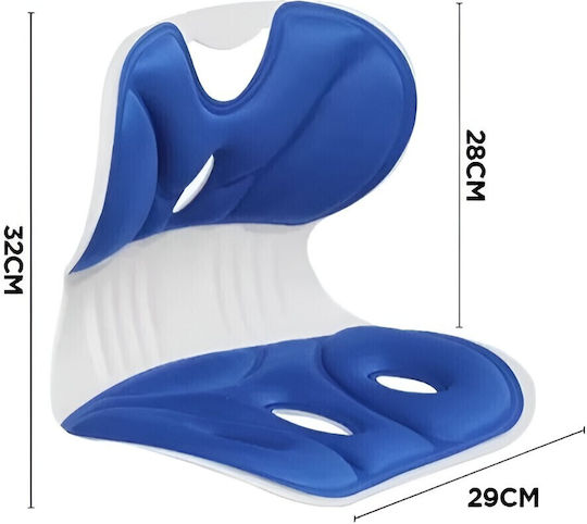 Alista Home Perna Medicală Pentru Înapoi Din Spumă De Memorie Cu Gaura 32x29x28cm Albastră