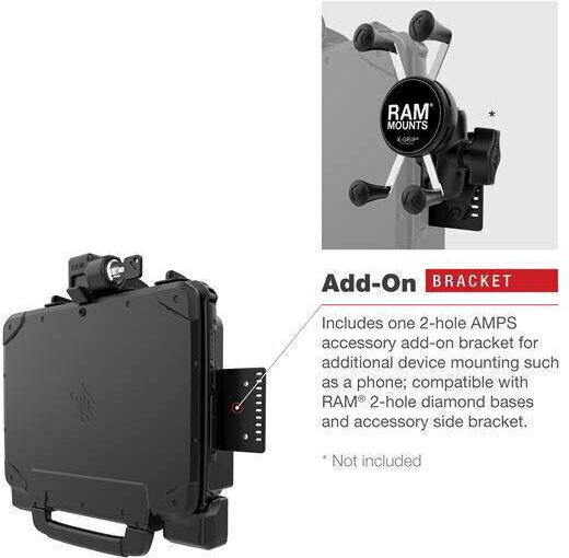 Ram Mounts Ram Powered Locking Dock Zebra Et8x 2-in-1 Tablet Mehrfarbig