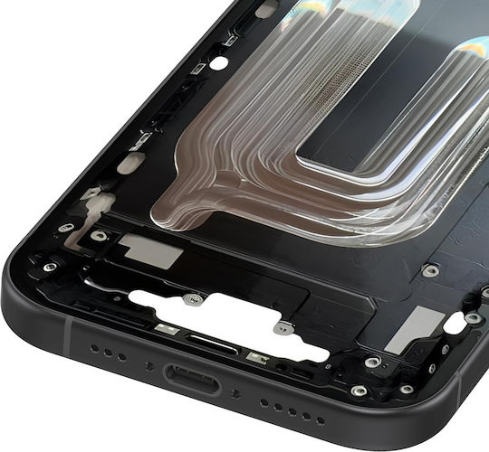 Clappio Средна Рамка За Iphone 17 Термопровод Черен