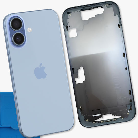 Clappio Ersatz-Mittelrahmenteil Iphone 17 Thermisches Wärmeleitungsrohr Blauer Farbton