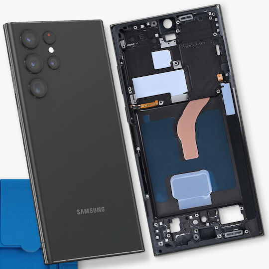 Clappio Средна Рамка Съвместима Galaxy S22 Ultra Черна