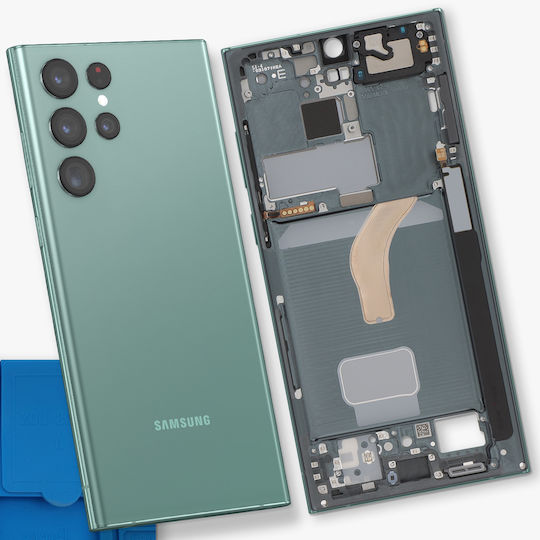 Samsung Средна Рамка За Смяна Galaxy S22 Ultra Сервизен Комплект Зелен