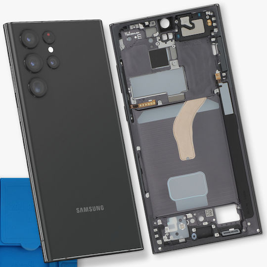 Samsung Средна Рамка За Смяна Galaxy S22 Ultra Сервизен Комплект Черен