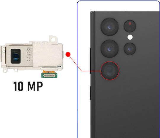Samsung Camera Galaxy S22 Ultra Periscopic Module 10mp 10x Optical Zoom Black Silver