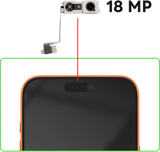Clappio 18mp Front Camera Iphone 17 Pro Max Infrared Sensors Black Silver