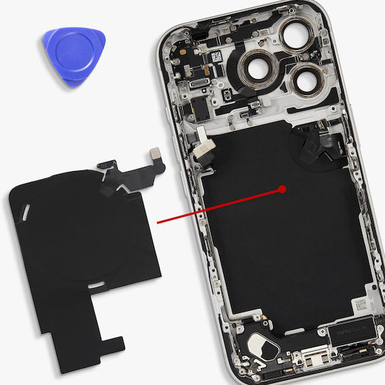 Clappio Nfc Antenna Flex Cable Iphone 17 Pro Qi Charging Coil Flash Cable Black Gold