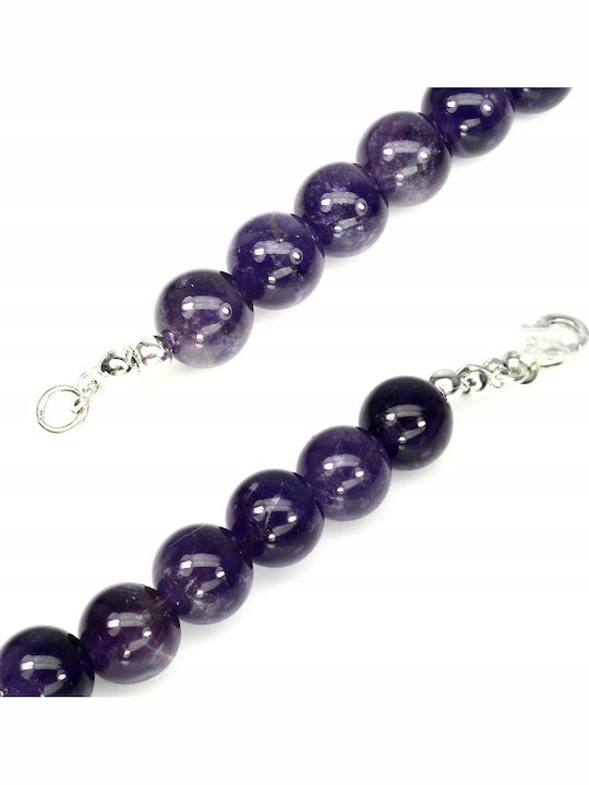 Silberarmband Natürliche Amethyste Diopside