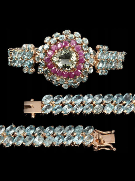 Bracelet Rubies Zirconia Prasiolite Certificate
