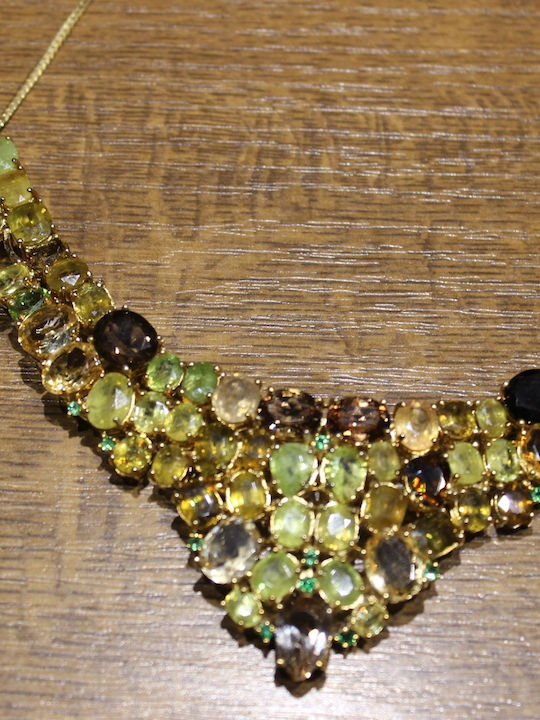 925 Necklace Natural Quartz Peridot Certificate 925 Necklace Natural Quartz Peridot Certificate