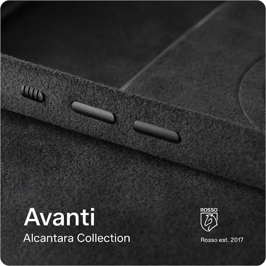 Θήκη iPhone 17 Pro Max Rosso Avanti Back Cover από Premium Alcantara με MagSafe Gray