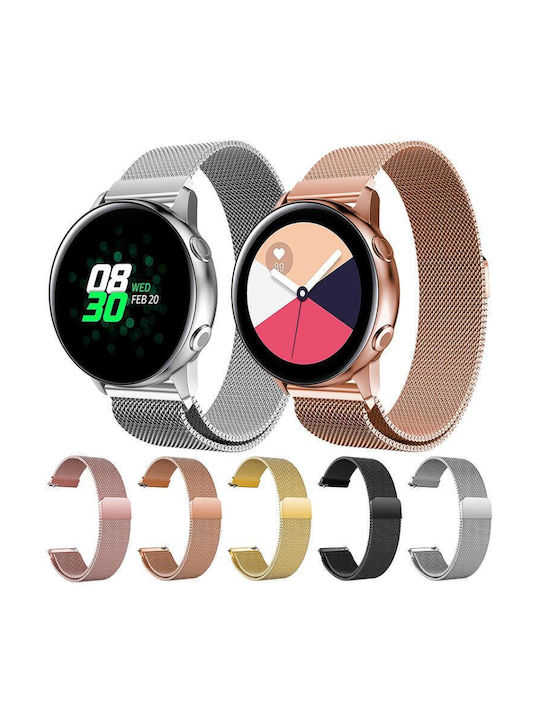 14mm Xdfind Milanese Stainless Steel Watch Band Garmin Lily 2 Rose Pink