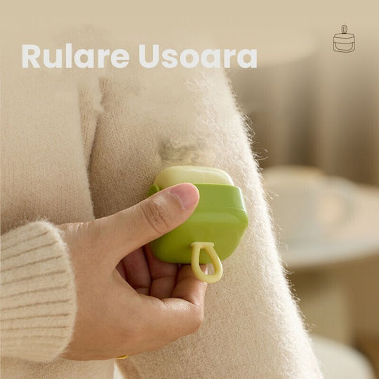 Rola Pentru Scame Alista Home Lavabilă Îndepărtător De Scame În Formă De Cub Plastic Portabil Drăguț 6 X 4.3 X 4.3 Cm Verde Matcha