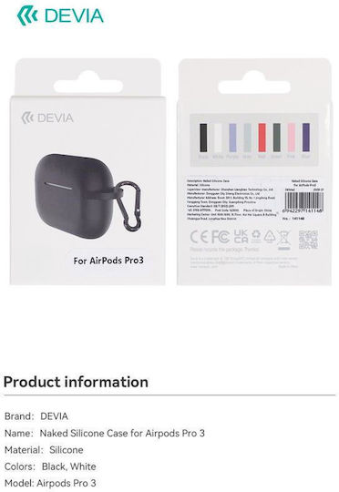 Devia Naked Silicone Case with Hook in White Color for Apple AirPods Pro 3