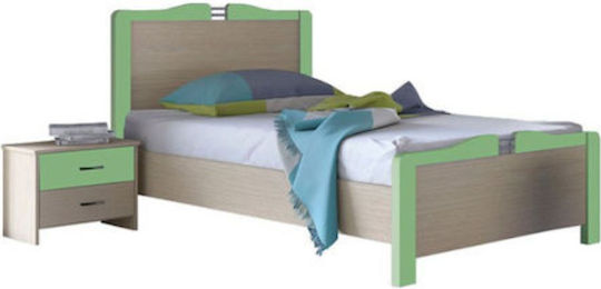 No 3 Kids Bed Classic Single Green for Mattress 90x200cm