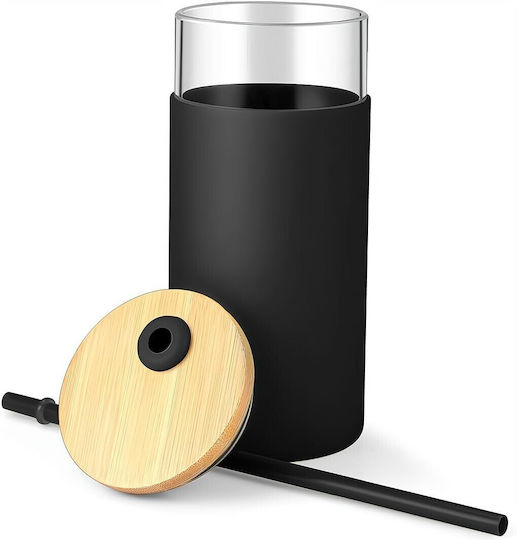 Alista Home Set Pahare Pentru Apă Din Sticlă Cu Pai 500ml 2 Bucăți