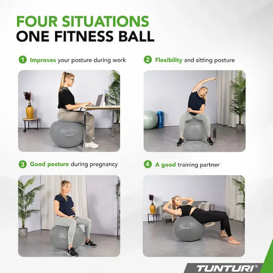 Tunturi Pilates Ball 65cm in Gray Farbe