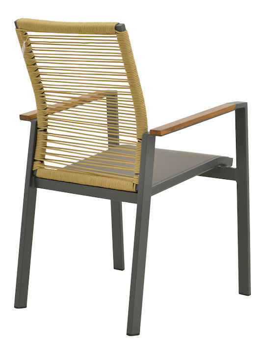 Outdoor Aluminum Chair Aegean Anthracite 57x64x87cm