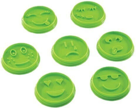 Set 7 Matrițe Pentru Tort Alista Home Design Față Zâmbitoare Emoticon Expresii Diferite 7.7 X 1.5 Cm Fabricate Din Pp Verde