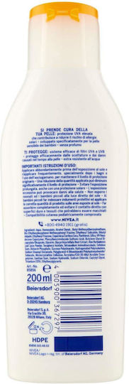 Nivea Sun Kids SPF50+ Αδιάβροχο Παιδικό Αντηλιακό Γαλάκτωμα 200ml