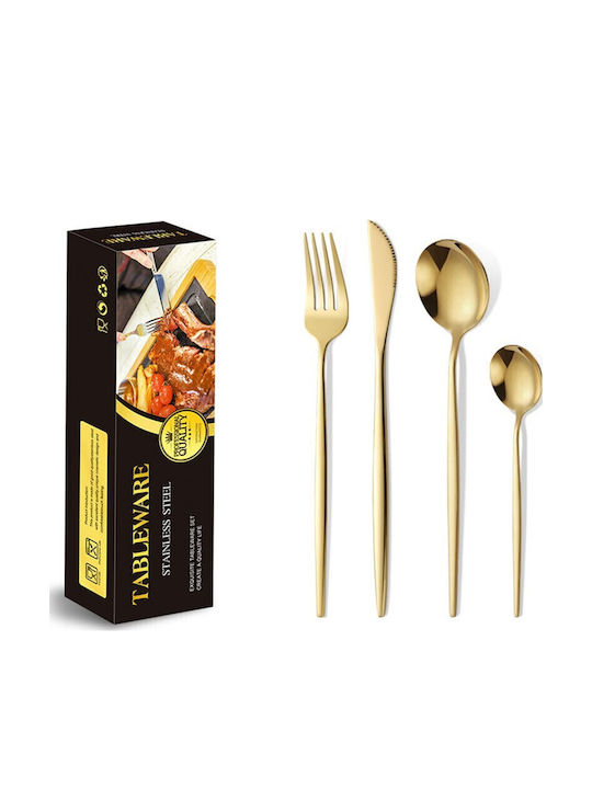 Alista Home Set de Tacâmuri Inoxidabile Aurii 24 Bucăți