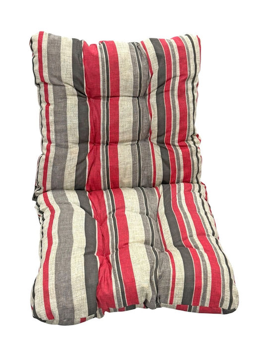 Mega Bazaar Garden Chair Cushion with Backrest Bamboo Red Printed 50x95cm