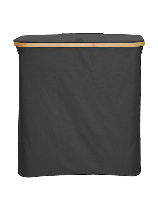 Pakketo Lodge Laundry Basket Bamboo with Cap 54x33x60cm Gray