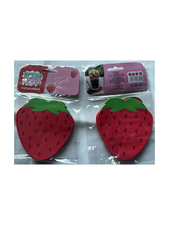 Alista Home Σουβέρ Γυάλινο Κόκκινο 10x12cm 4τμχ