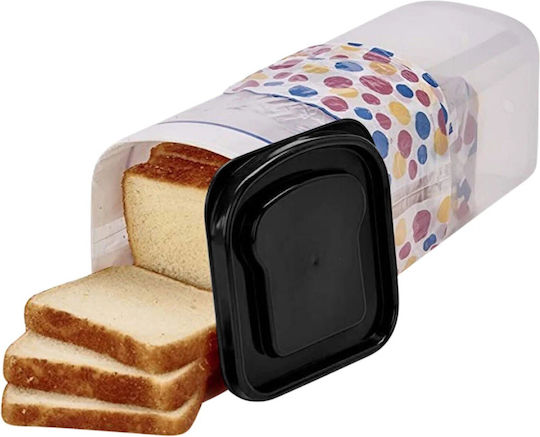 Alista Home Bread Box with Lid Plastic Black 34x13x13cm