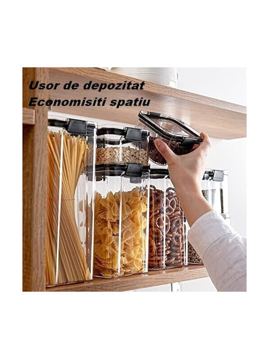 Alista Home Set 4 Bucăți Vaze Pentru Paste / Cereale cu Capac Plastic Transparent 350ml 4 Bucăți