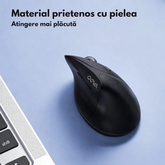 Qova Ασύρματο Εργονομικό Bluetooth Vertical Ποντίκι Μαύρο