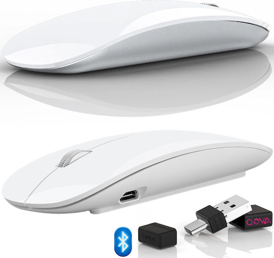 Qova Kabelloses Ergonomisches Bluetooth Mäuse Weiß