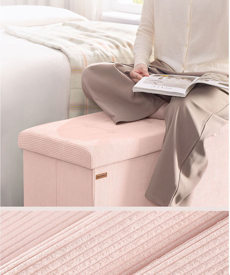 Bench Stool with Storage Space Wooden Pink 76x38x38cm