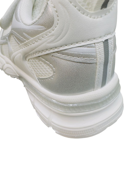 Kids Sneakers with Hoop & Loop Closure White