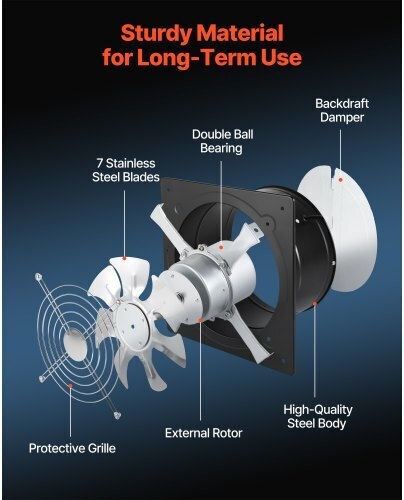 Vevor Ventilator De Perete Diametru 254mm