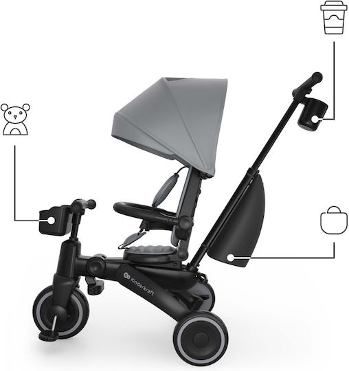 Kinderkraft Jazz 3 Превозно Средство с Ръкохватка за Родител 5 в 1 за 9 Месечни Сив